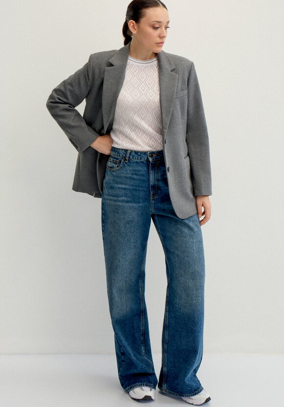 Джемпер с ажурными ромбами и метанитью шир.  580, рис. 7