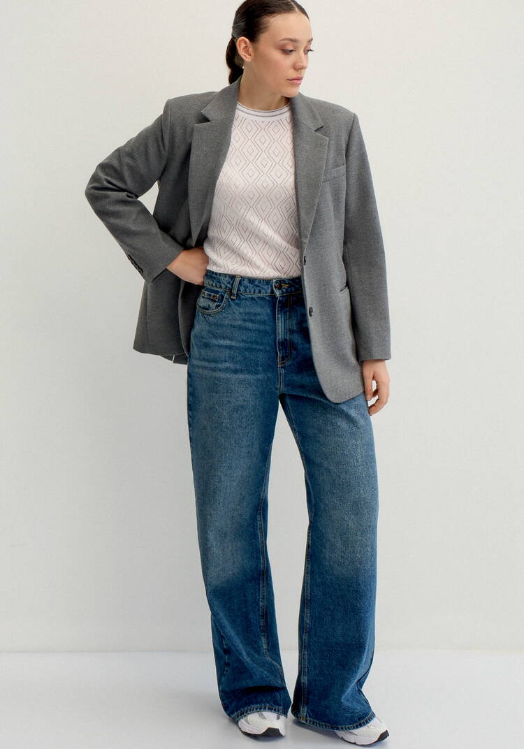 Джемпер с ажурными ромбами и метанитью шир.  750, рис. 7