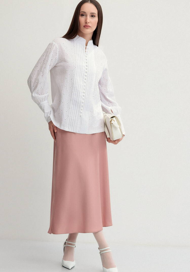 Блуза из шитья с жемчужными пуговицами шир.  750, рис. 17