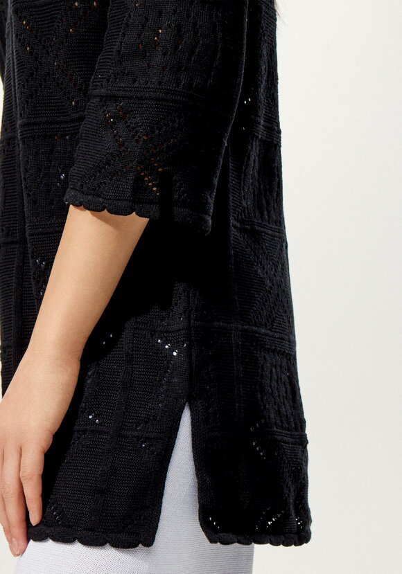 Туника с ажурным рисунком и воротником поло шир.  580, рис. 13