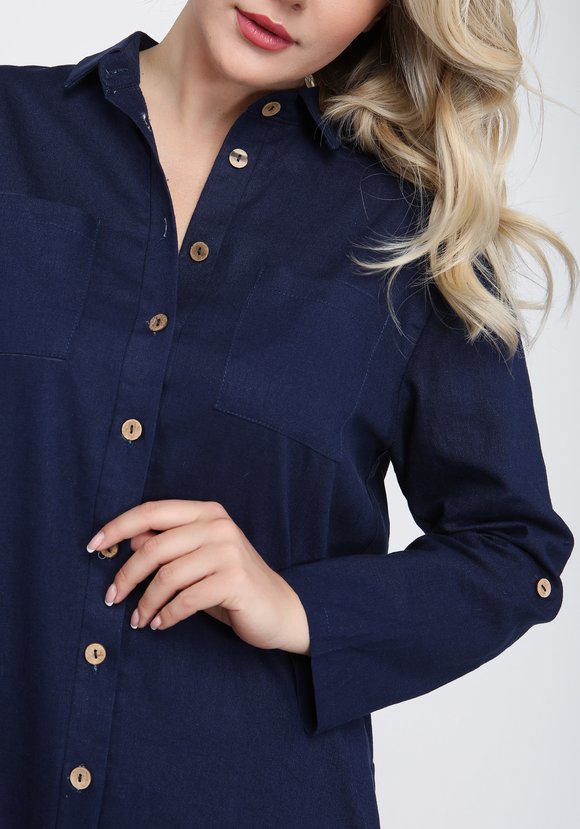 Рубашка удлиненная на пуговицах шир.  580, рис. 4