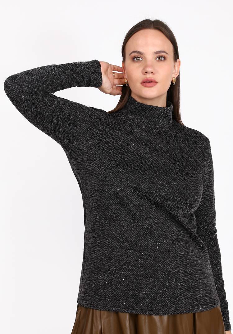 Водолазка базовая с люрексом шир.  750, рис. 16