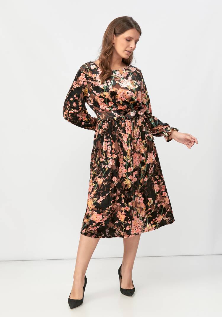 Платье с цветочным принтом из бархата шир.  750, рис. 8