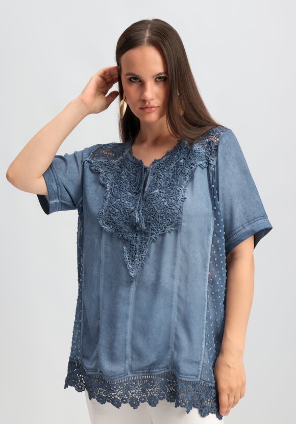 Блуза ажурная с вышивкой шир.  580, рис. 1