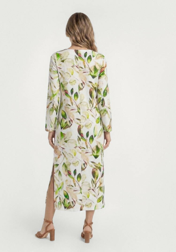 Платье прямого кроя изо льна с принтом шир.  750, рис. 7