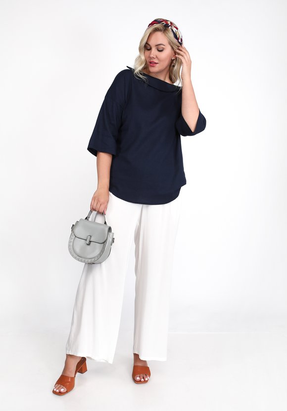 Блуза с декоративным воротом шир.  580, рис. 7