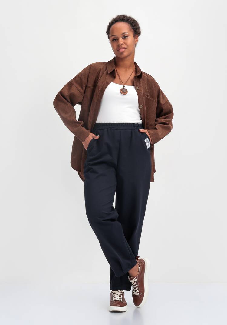 Брюки трикотажные с защипами по низу шир.  750, рис. 16