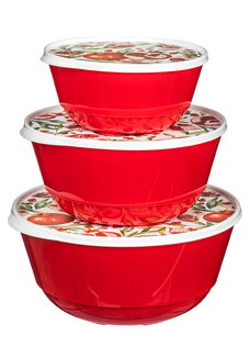 Комплект мисок с крышками, 3 шт.