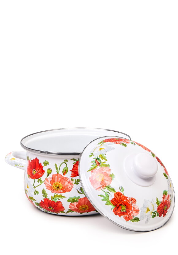 Кастрюля эмалированная с крышкой Маки шир.  580, рис. 6