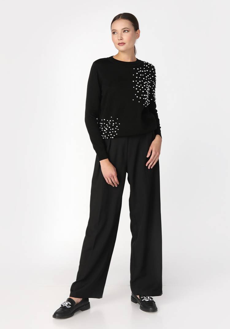 Джемпер с бусинами по плечу и низу изделия шир.  750, рис. 13