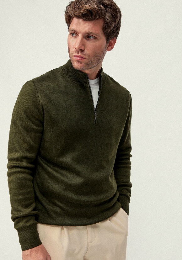 Свитер с воротником стойкой на молнии шир.  580, рис. 1