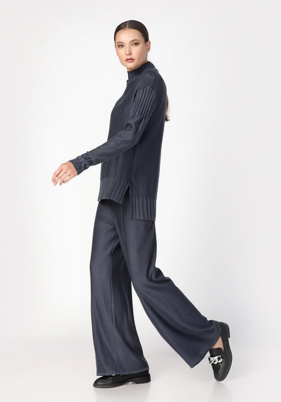 Брюки женские широкие однотонные шир.  580, рис. 7