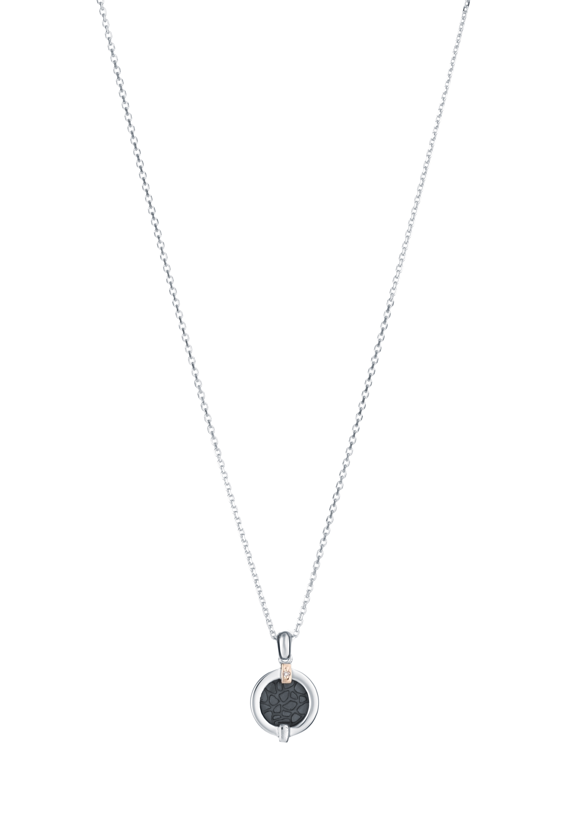 Колье серебряное с бриллиантом "Венера" АЛЬКОР, цвет черный, размер 45