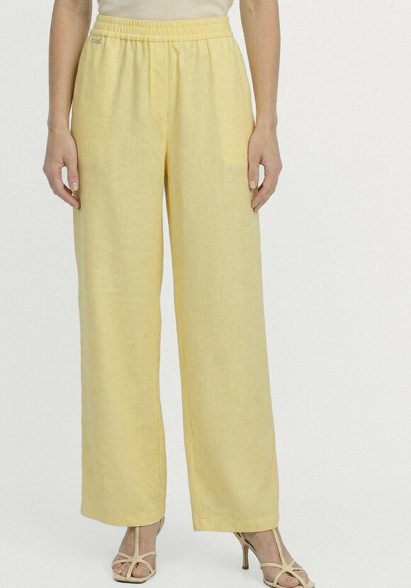 Брюки от бедра прямые изо льна шир.  580, рис. 12