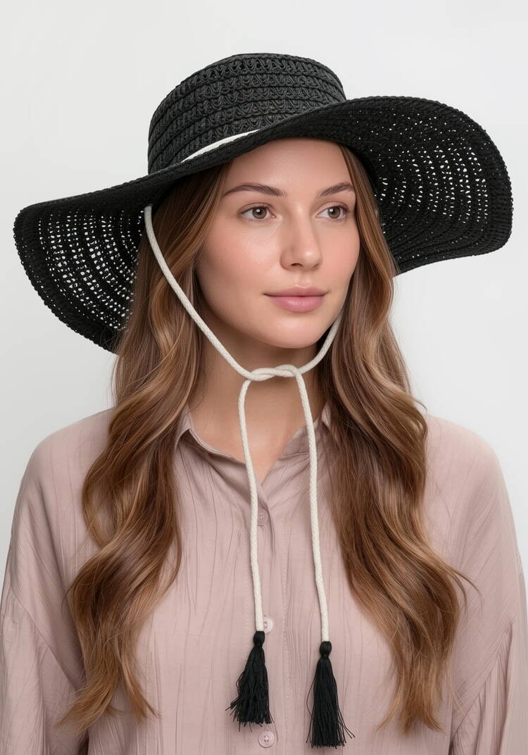 Шляпа соломенная с кисточками шир.  750, рис. 1