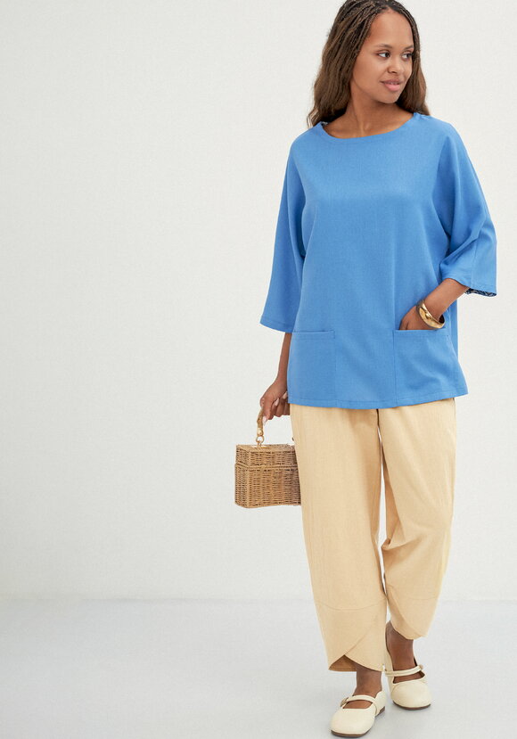 Блуза с контрастной внутренней отделкой шир.  580, рис. 18