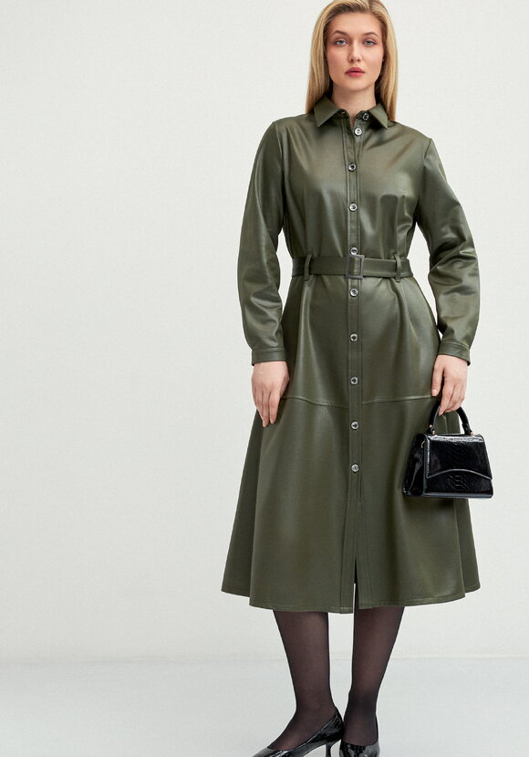 Платье-рубашка трикотажное под кожу шир.  580, рис. 8