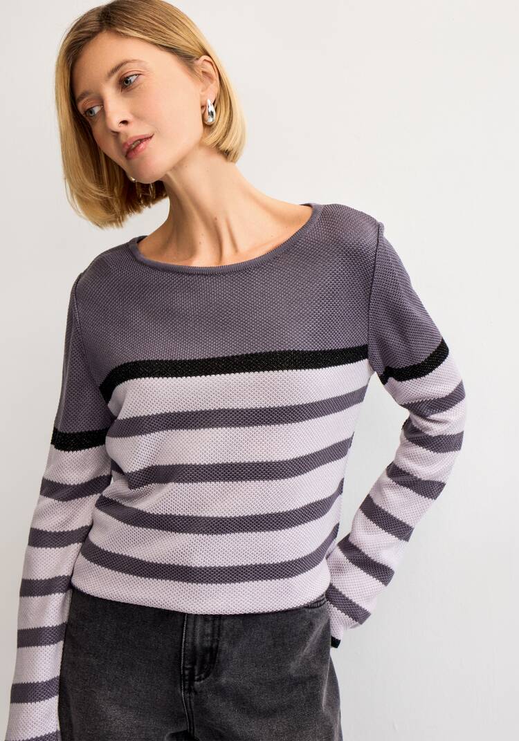 Джемпер в полоску с метанитью шир.  750, рис. 10