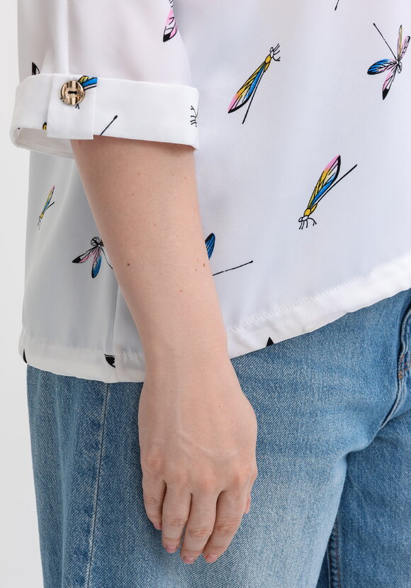 Блузка с принтом стрекозы шир.  580, рис. 5