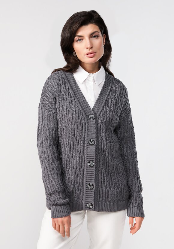 Кардиган удлиненный с объемными косами шир.  580, рис. 15