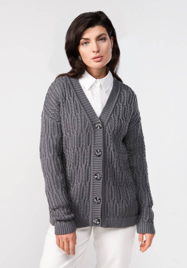 Кардиган удлиненный с объемными косами шир.  750, рис. 15