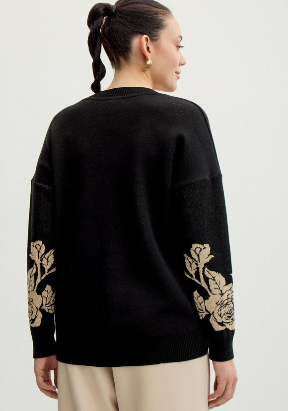 Джемпер с флористическим мотивом шир.  580, рис. 15