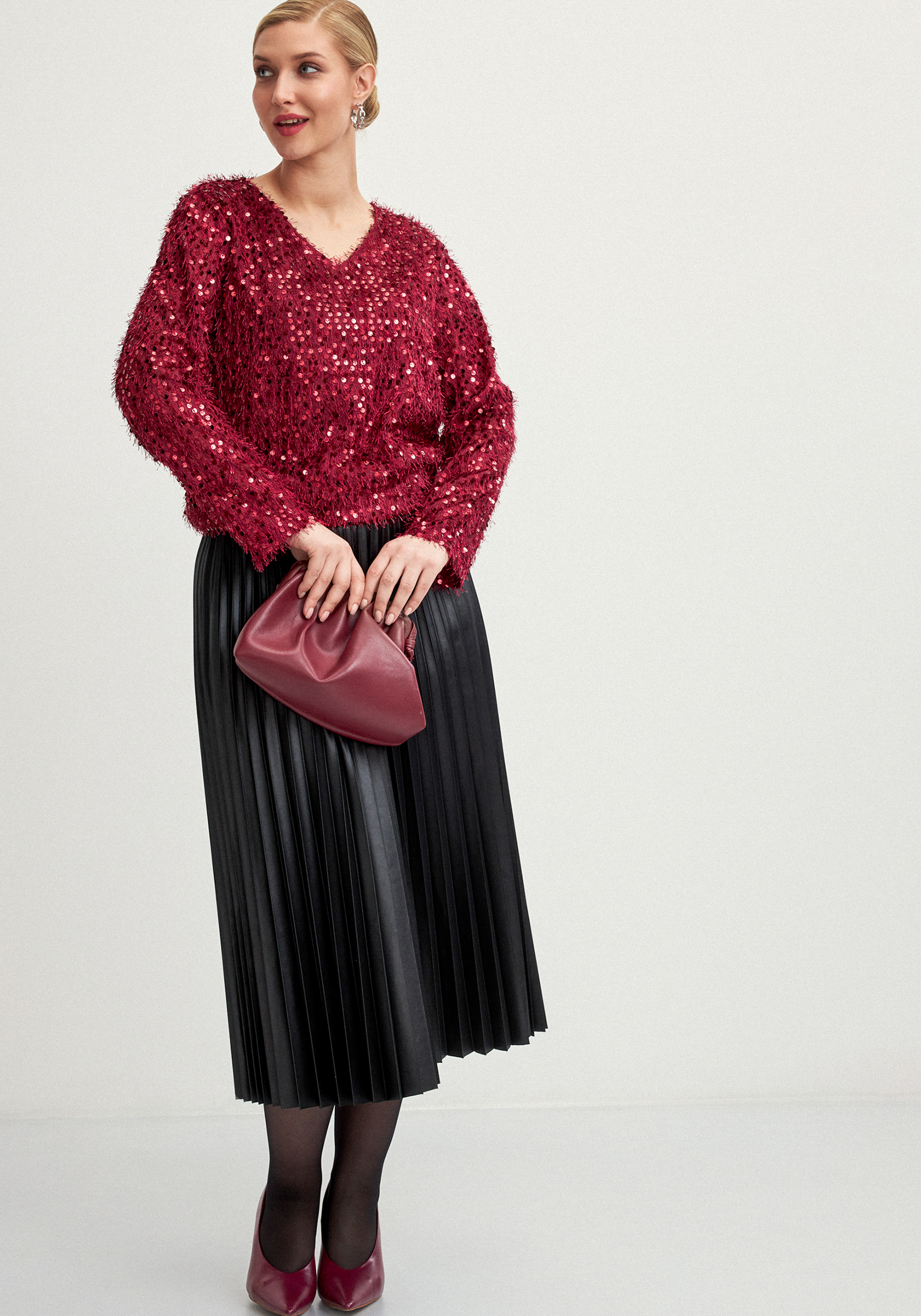 Юбка плиссированная из трикотажа с напылением 3499₽