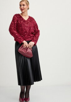 Юбка плиссированная из трикотажа с напылением