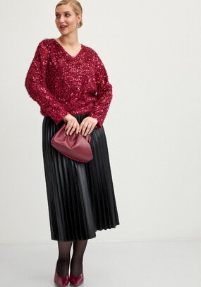 Юбка плиссированная из трикотажа с напылением