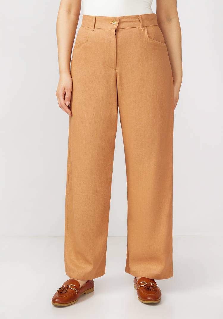 Брюки палаццо из льняной ткани шир.  750, рис. 10