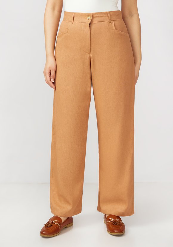 Брюки палаццо из льняной ткани шир.  580, рис. 10