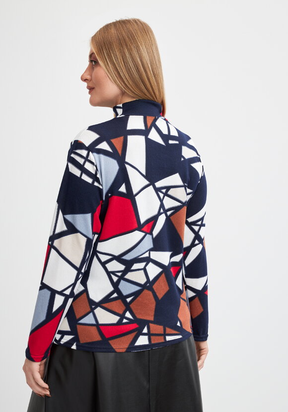 Джемпер-водолазка с абстрактным принтом шир.  580, рис. 3