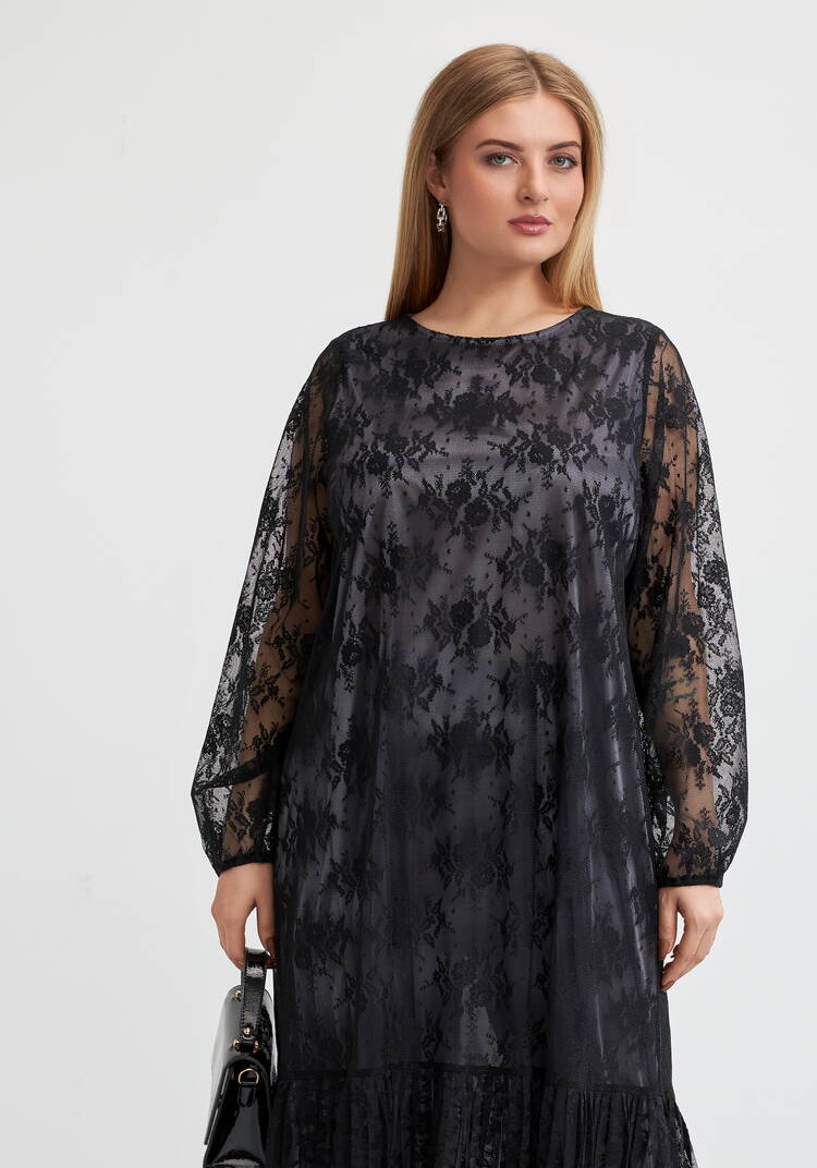 Платье кружевное с ярусом шир.  750, рис. 8