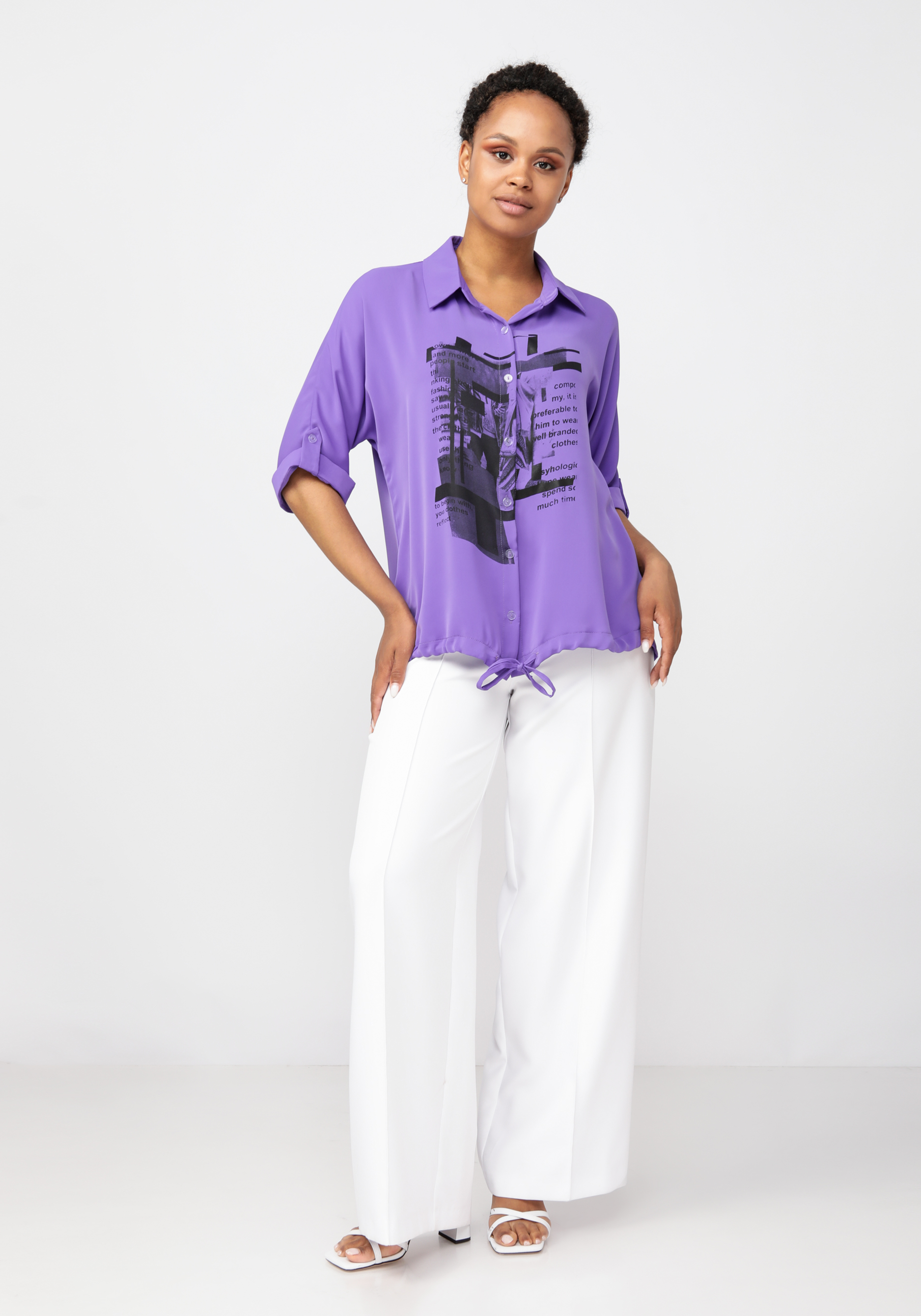 Рубашка женская "Карлин" Unit, цвет белый, размер 58 - фото 7