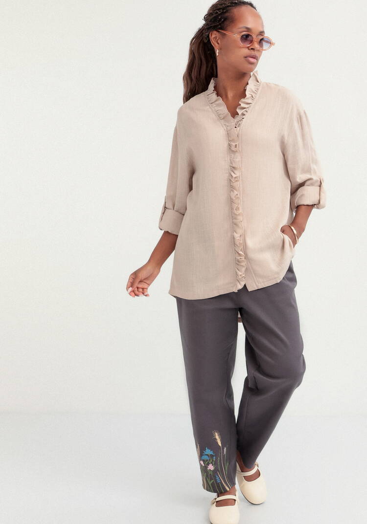 Брюки-бананы с вышивкой шир.  750, рис. 9