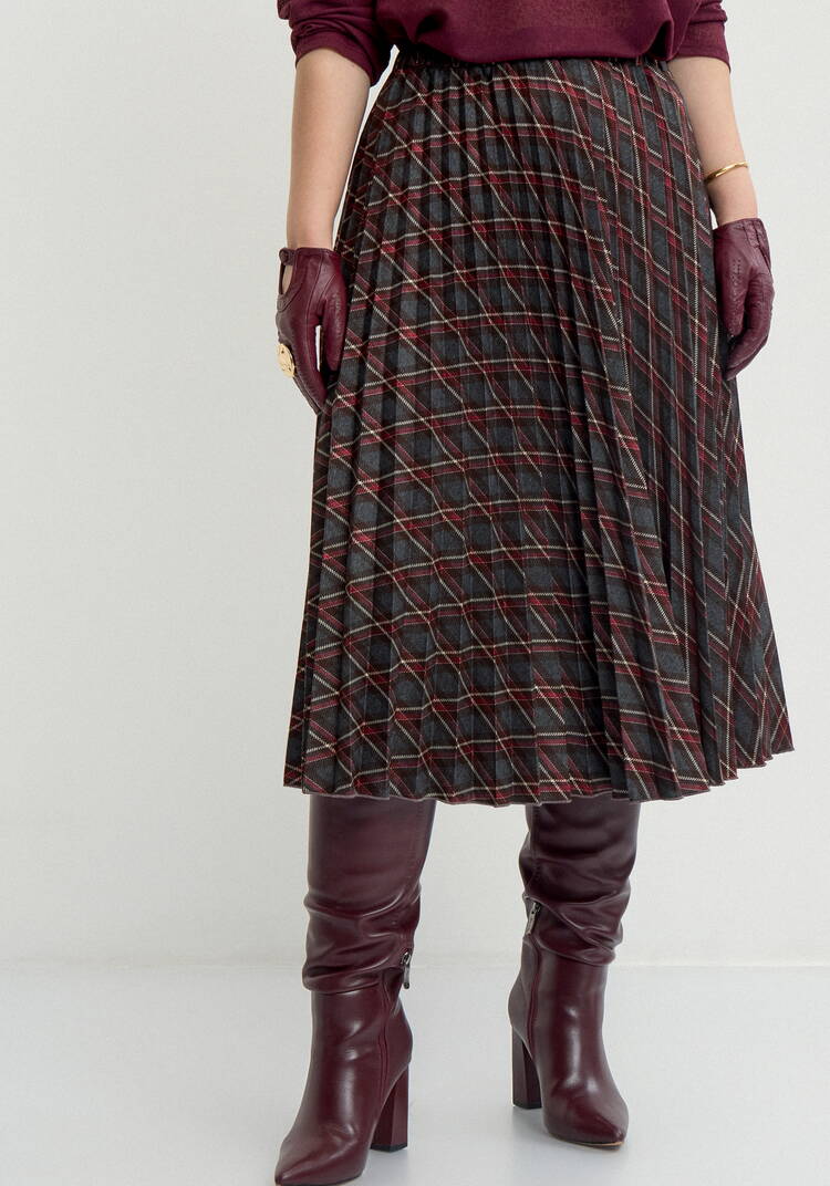 Юбка в клетку плиссированная шир.  750, рис. 2