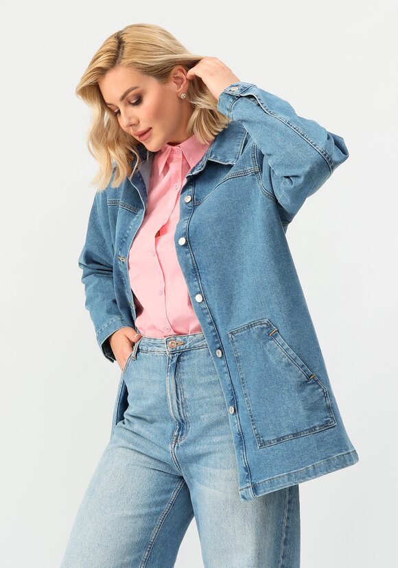 Джинсовая куртка с принтом на спине шир.  580, рис. 9