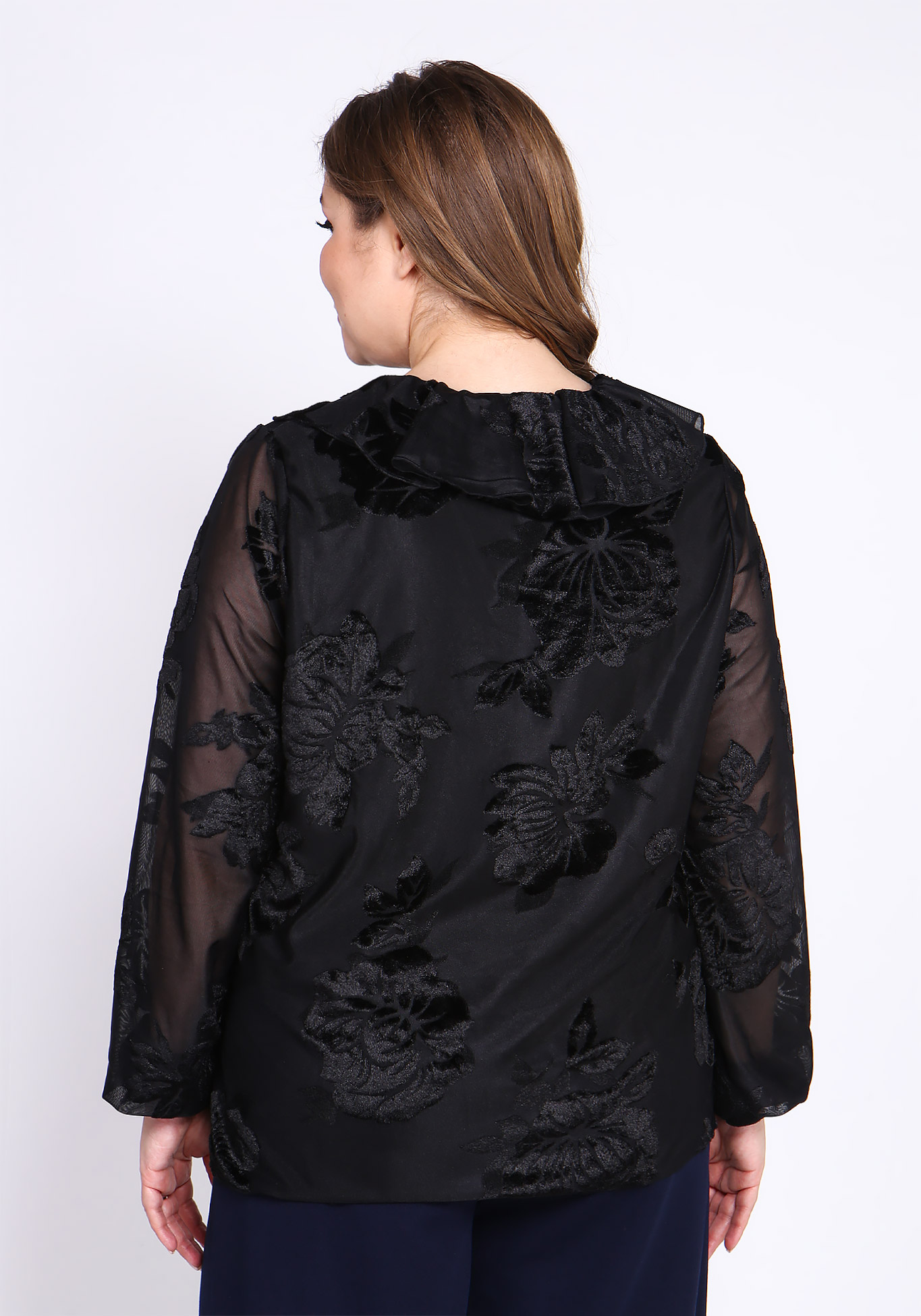 Блуза с воланом "Патриция" Victoria, размер 48, цвет баклажановый - фото 4