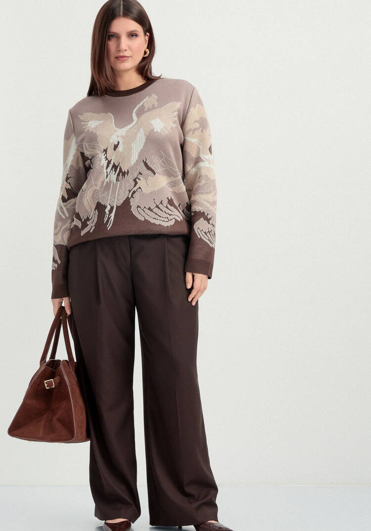 Джемпер с рисунком Журавль шир.  750, рис. 9