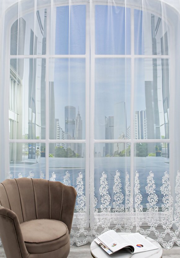 Тюль-сетка с вышивкой шир.  580, рис. 13