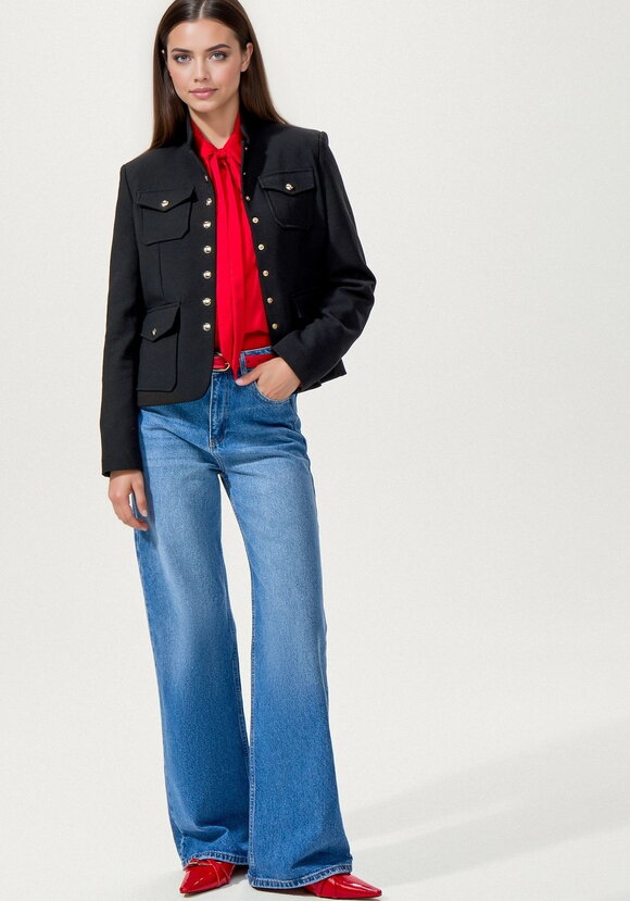 Джинсы прямого кроя с высокой посадкой шир.  580, рис. 8