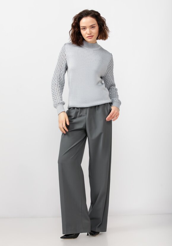 Джемпер с ажурными рукавами объемной вязки шир.  580, рис. 13