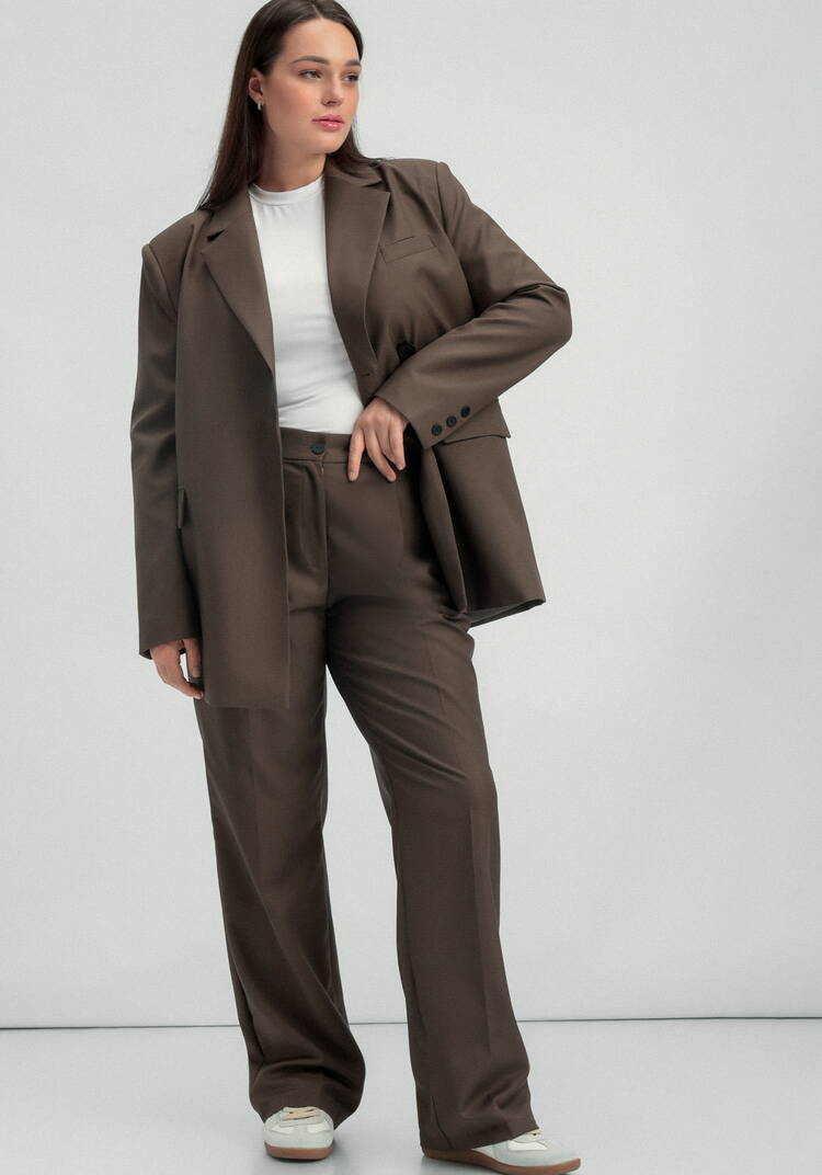 Брюки со стрелками и резинкой по поясу шир.  750, рис. 16