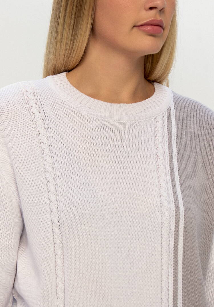 Джемпер двухцветный с косами шир.  750, рис. 7