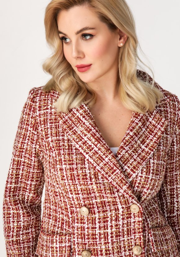 Жакет двубортный из твида с карманами шир.  580, рис. 9