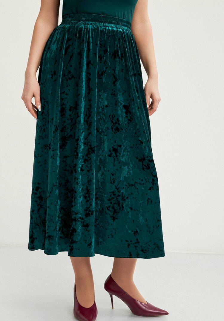 Юбка полусолнце из бархата шир.  750, рис. 11