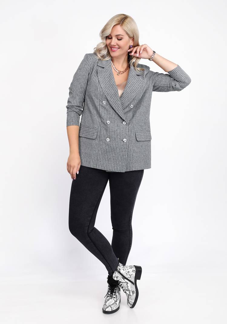 Жакет двубортный в полоску шир.  750, рис. 11