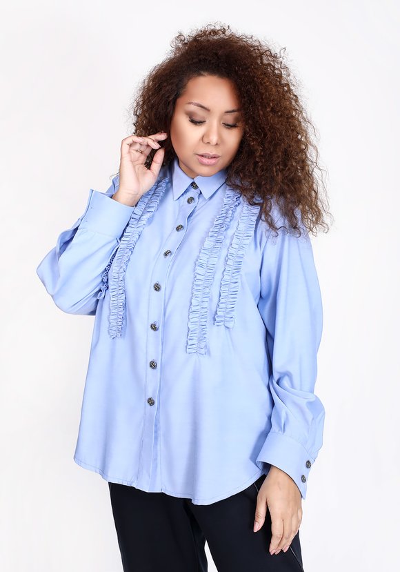 Блуза с вертикальными рюшами шир.  580, рис. 5