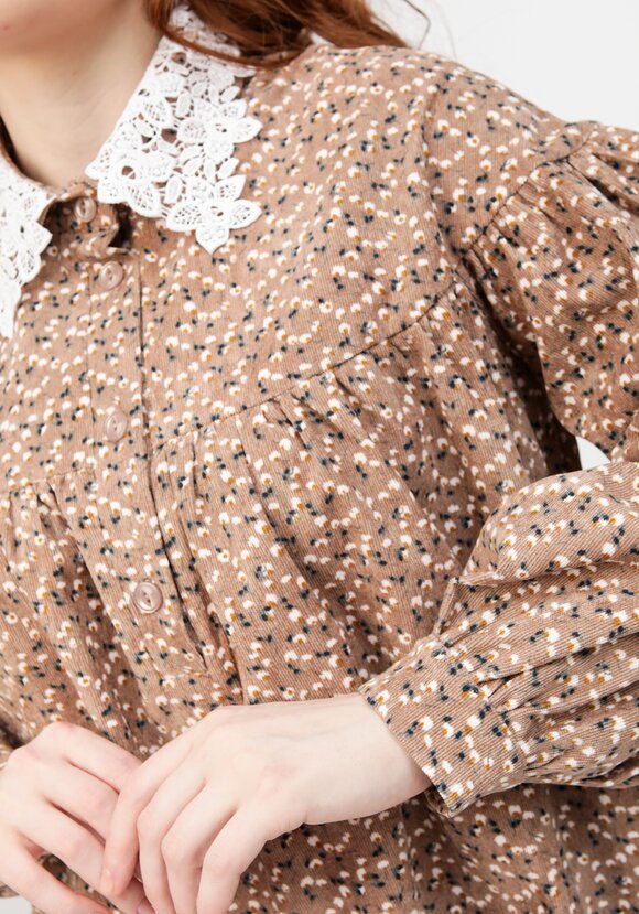 Блуза с цветочным принтом и воротником шир.  580, рис. 6