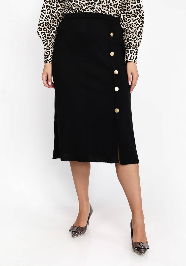 Юбка с имитацией запаха и декором из пуговиц шир.  750, рис. 7